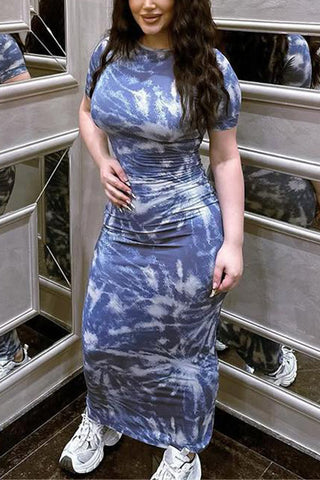 Tie-Dye Maxi Casual Dress