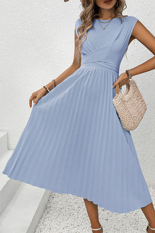 Sleeveless Pleated Midi Dress