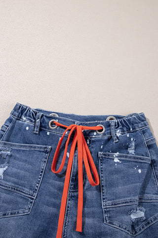 Paint Splatter Wide-Leg Jeans