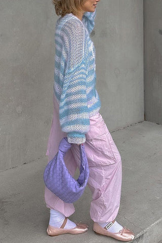 Striped Tie Pattern Sweater