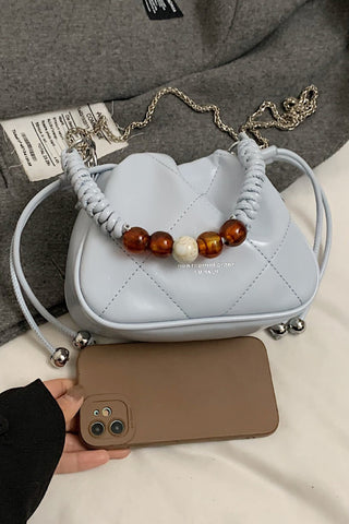 Elegant Beaded Handle Small Bag