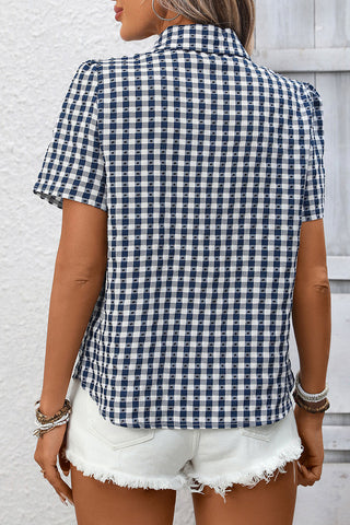 Classic Gingham Shirt with Buttons