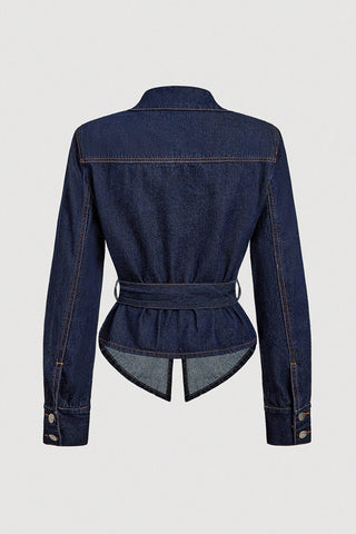 Tie-Waist Denim Jacket