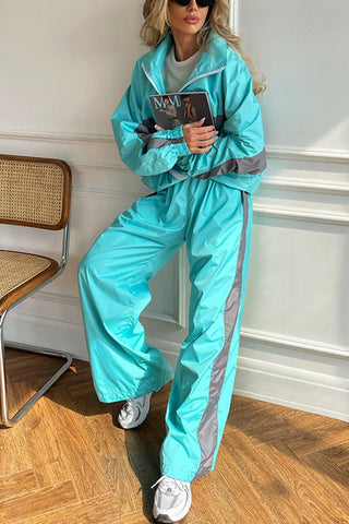 Chic Two-Piece Pants Set with Stripe Detail