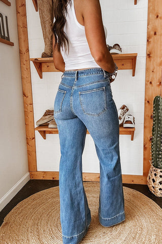 High-Waisted Straight-Leg Jeans