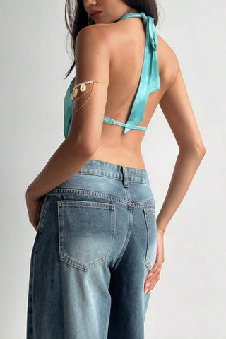 Halter-Neck Drape Tank Top