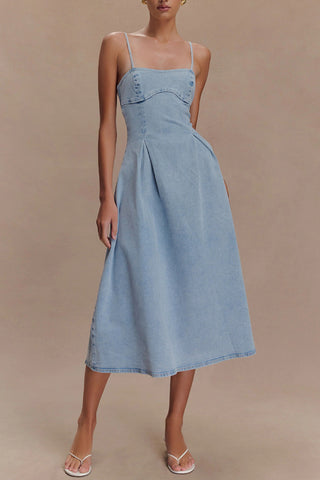 Spaghetti Strap Denim Dress