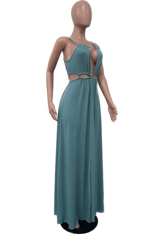 Cutout Front Casual Maxi Dress