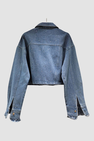 Ruffle-Trim Denim Jacket