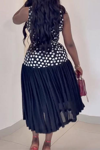 Polka Dot Casual Midi Dress