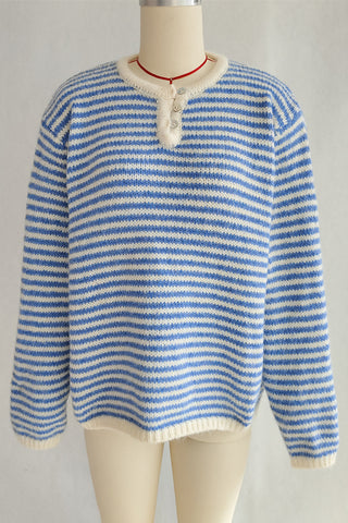 Striped Button-Front Sweater
