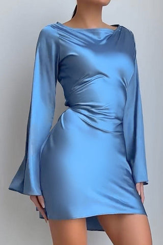 Elegant Drape Neck Mini Dress