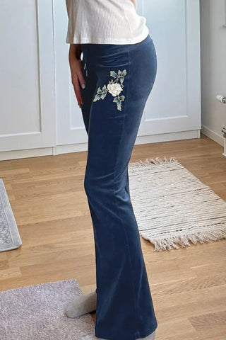 Floral Pattern Casual Pants