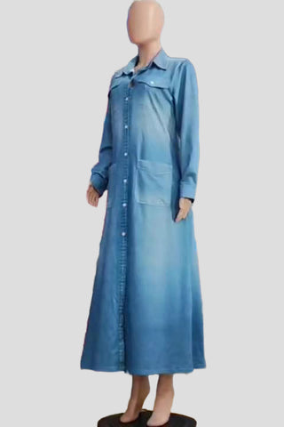 Button-Down Casual Maxi Dress