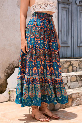 Layered Bohemian Maxi Skirt