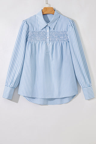 Striped Button-Down Blouse
