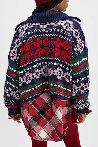 Patterned Knit Cardigan