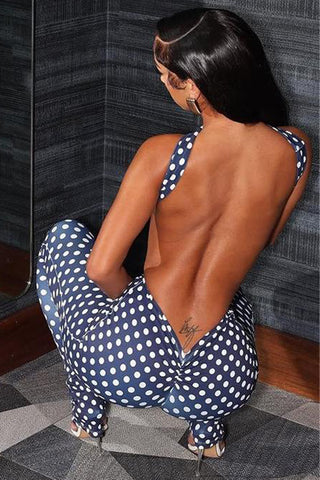 Polka Dot Halter Pants Set