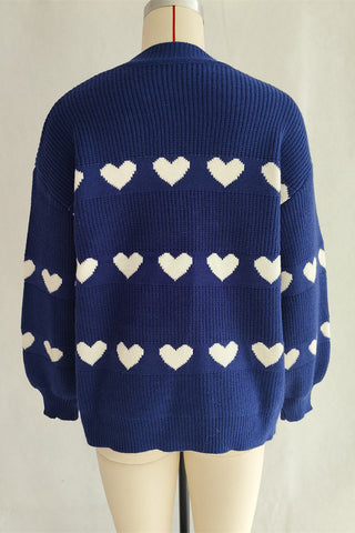 Cozy Heart Pattern Knit Sweater