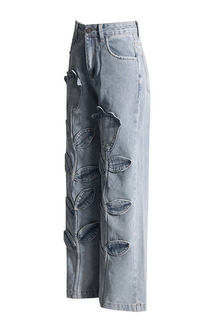 Stylish Floral Straight Jeans