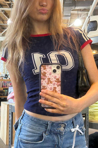 Sporty Graphic T-Shirt with Number Print