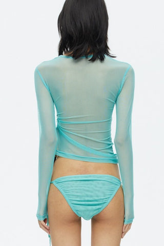 Sheer Mesh Top with Glove Print