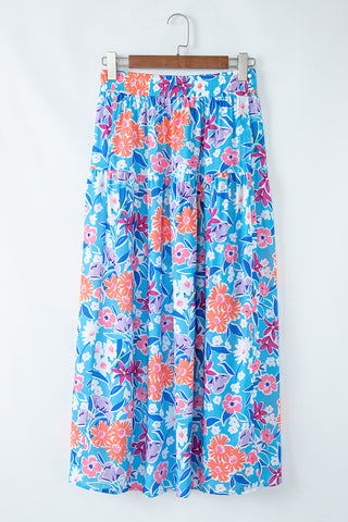 High-Slit Floral Maxi Skirt