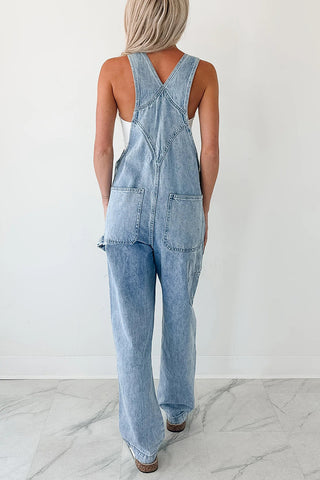 Casual Pocket Denim Jumpsuit