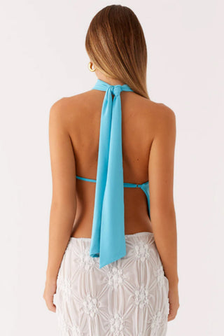 Knotted Halter Draped Tank Top