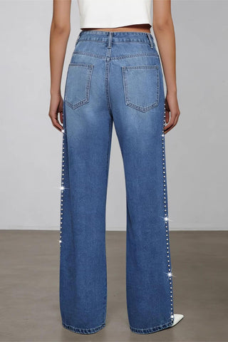 Embellished Straight-Leg Jeans