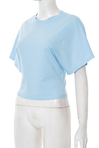 Ruched Waist Short Sleeve Top