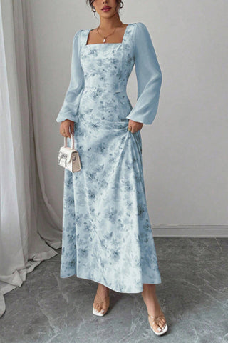 Elegant Long-Sleeve Floral Dress