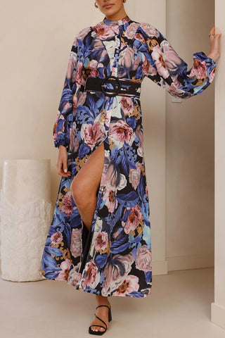 Floral Wrap Belt Dress