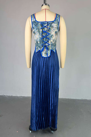 Floral Corset and Pleated Skirt Set