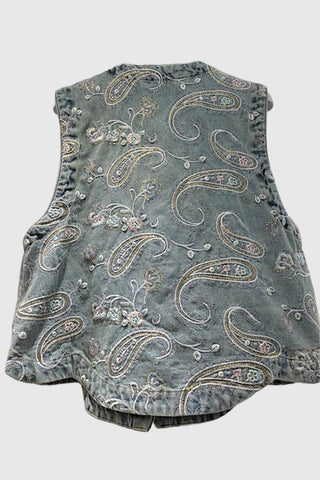 Patterned Button-Up Vest