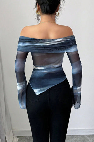 Off-Shoulder Asymmetrical Hem Top