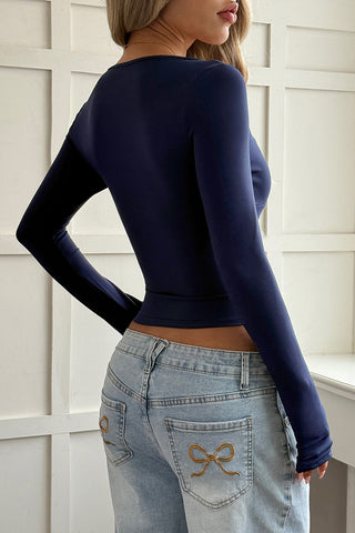 Stylish Cutout Long-Sleeve Top