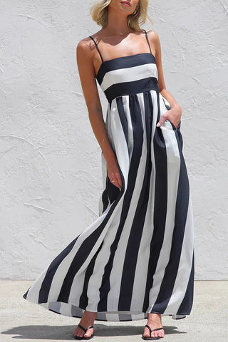 Striped Casual Maxi Dress