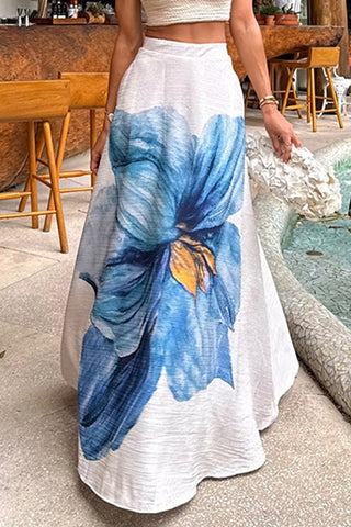 Floral Print Casual Maxi Skirt