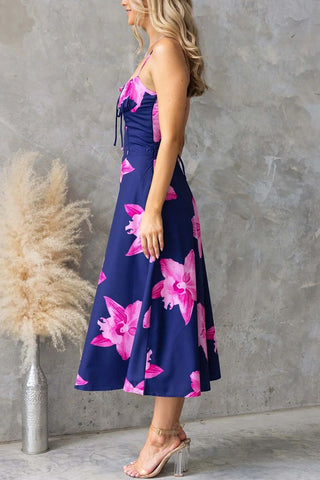 Floral A-Line Spaghetti Strap Dress