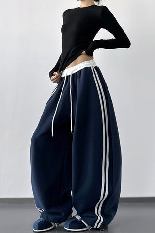 Wide-Leg Casual Track Pants