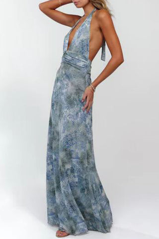 Halter Floral Maxi Dress