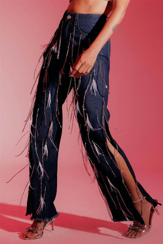 Embellished Straight-Leg Jeans