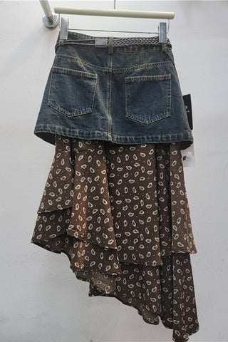 Buttoned Waist Midi Skirt