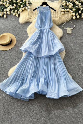 Flowing Pleated Casual Dress