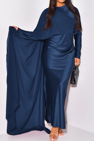 Draped Evening Gown with Elegant Silhouette