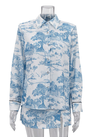 Printed Three-Piece Skirt Set