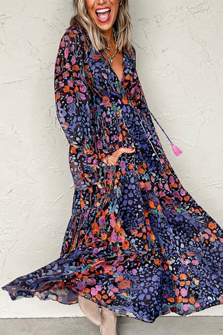 Floral Long-Sleeve Maxi Dress