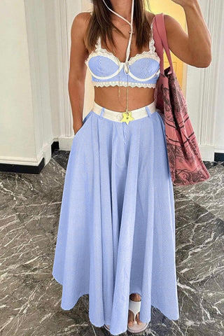 Chic Crop Top and Maxi Skirt Set