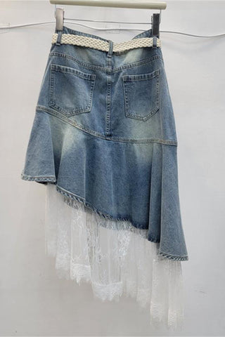 Stylish Asymmetrical Denim Skirt